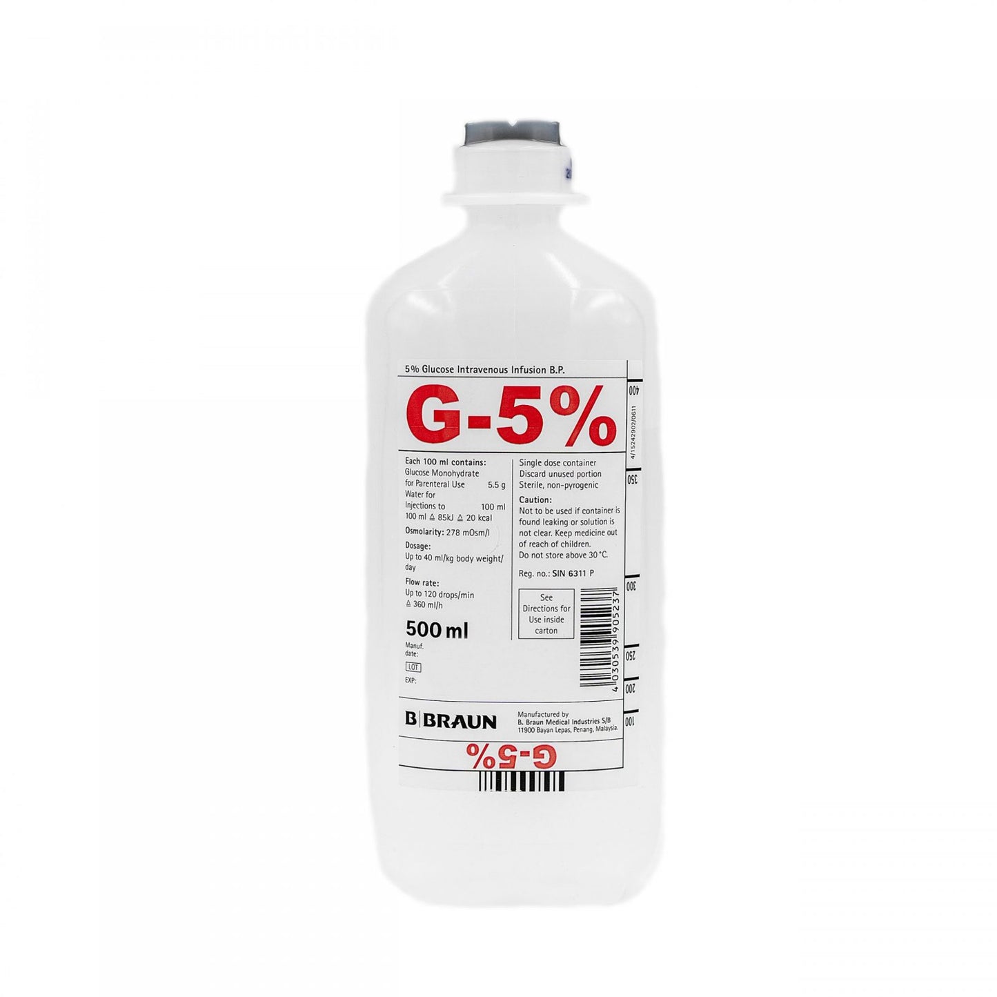 Glucose intravenous infusion 5% w/v D5 500ml